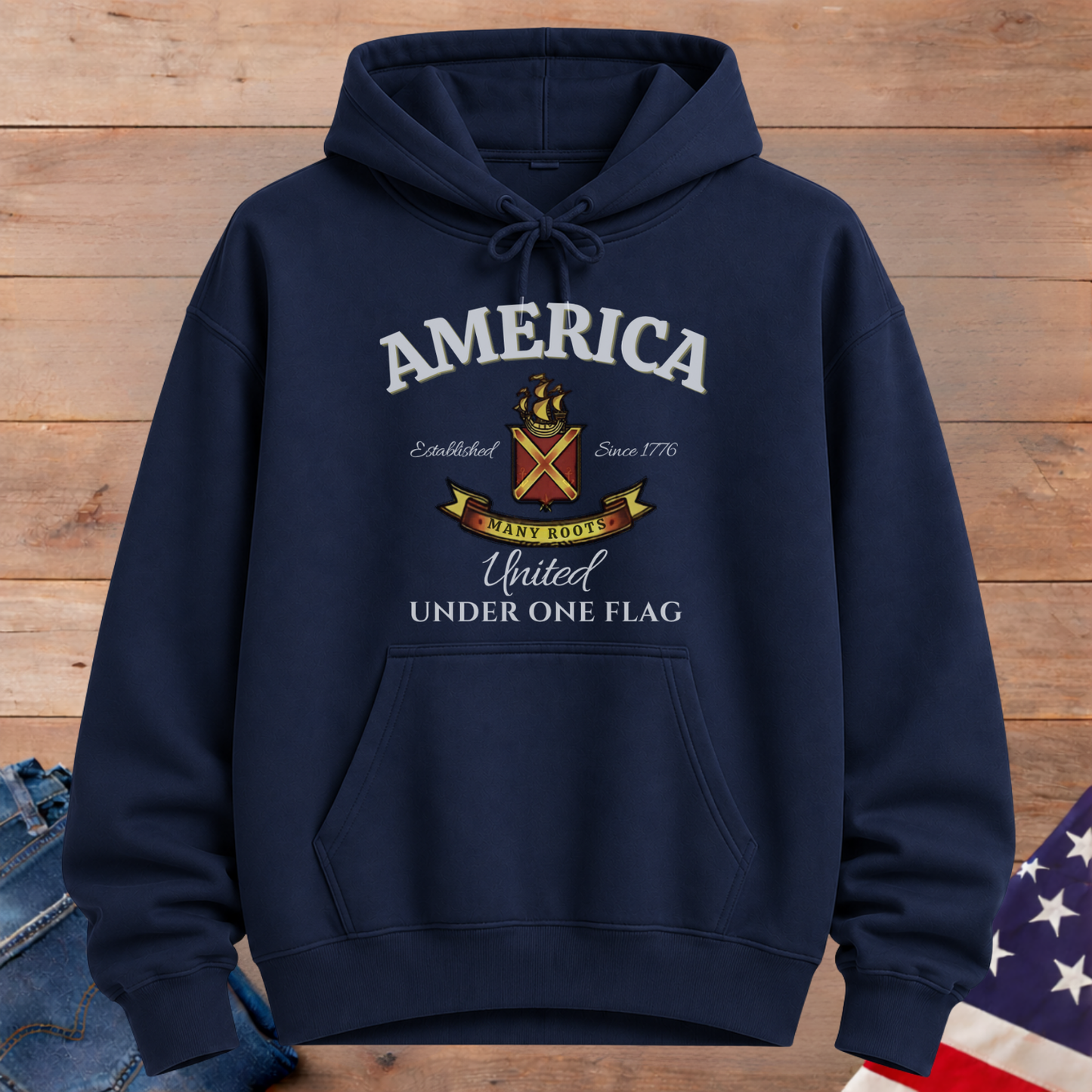 America Many Roots Soft Premium Hoodie
